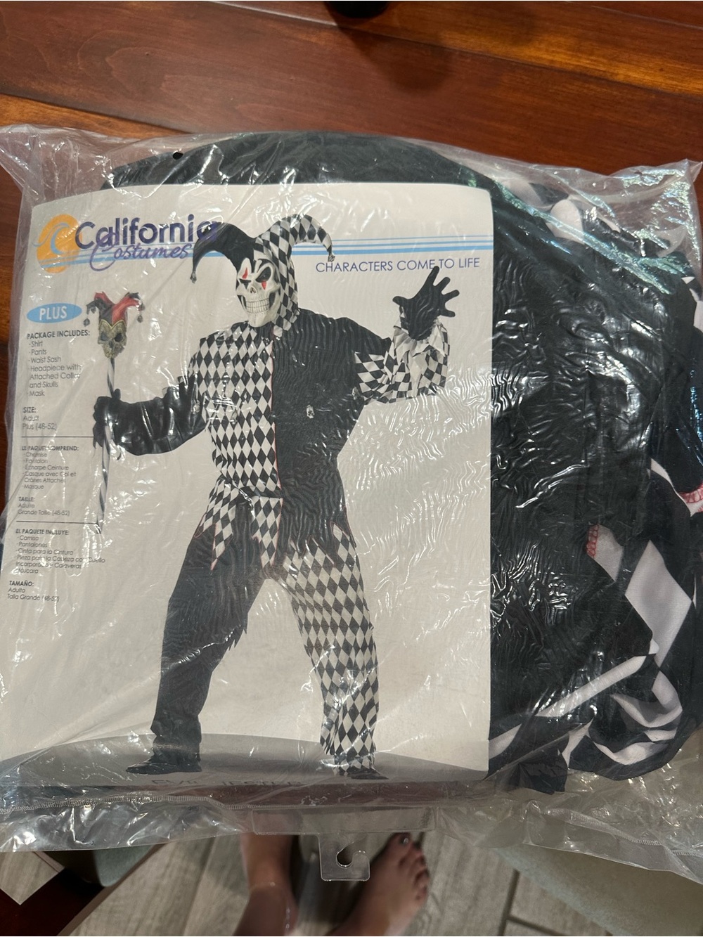 California Costumes Black and White Harlequin Jester Costume